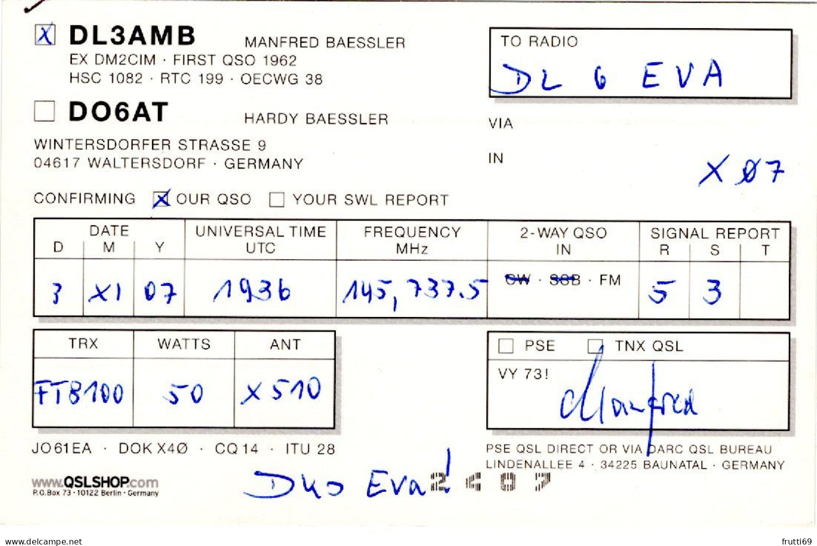 AK 208289 QSL - Germany - Waltersdorf Nr Altenburg - Radio