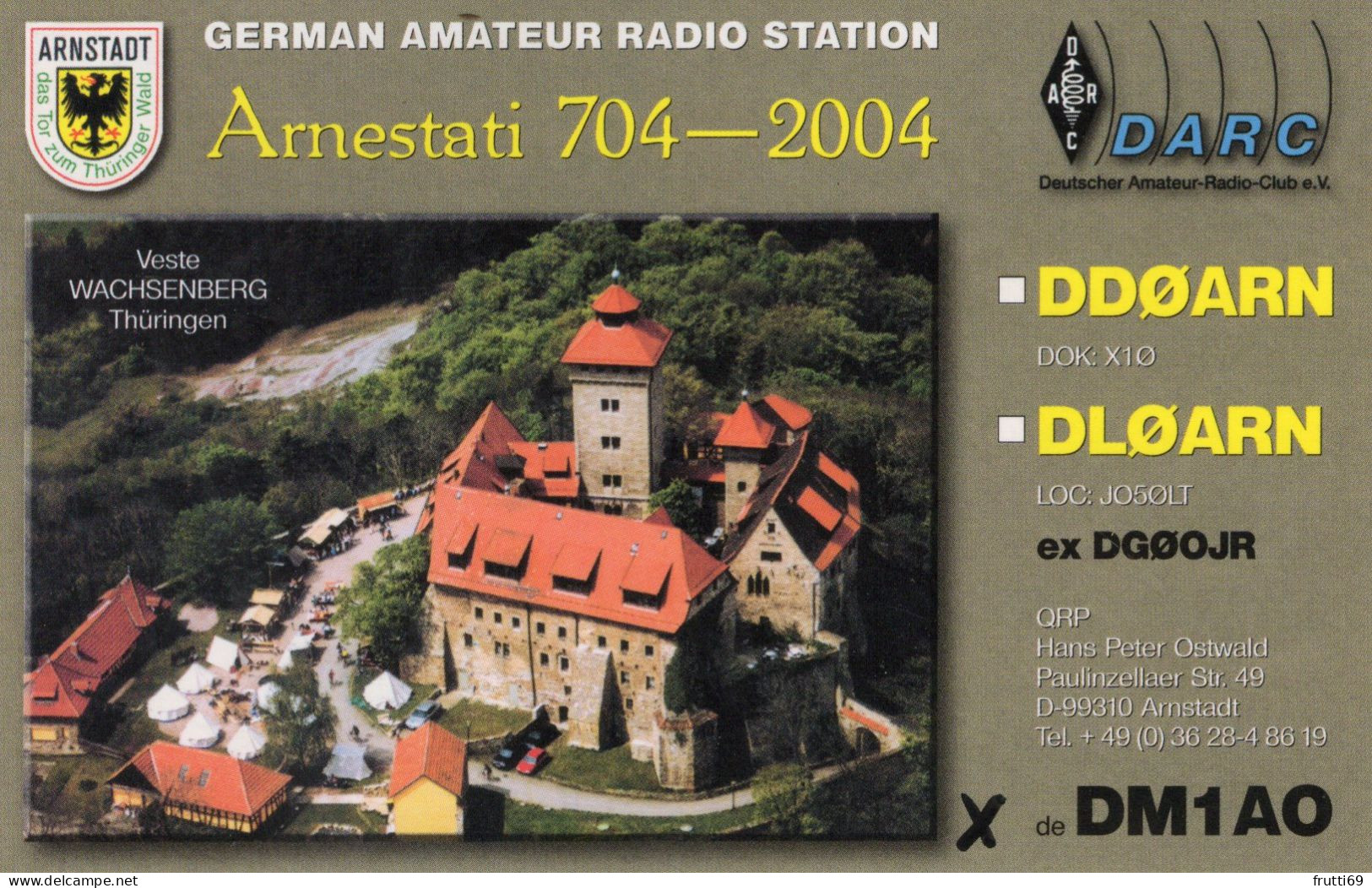 AK 208300 QSL - Germany - Arnstadt - Radio
