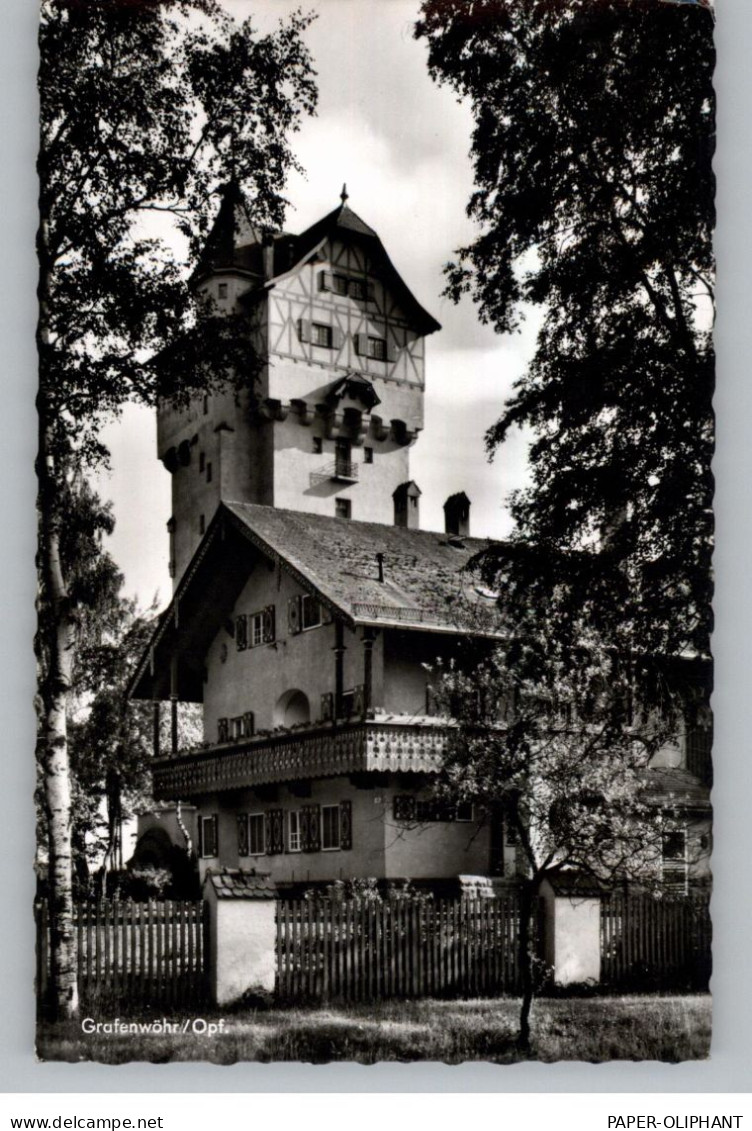 WASSERTURM / Water Tower / Chateau D'eau / Watertoren, Grafenwöhr, Davor Forsthaus - Châteaux D'eau & éoliennes