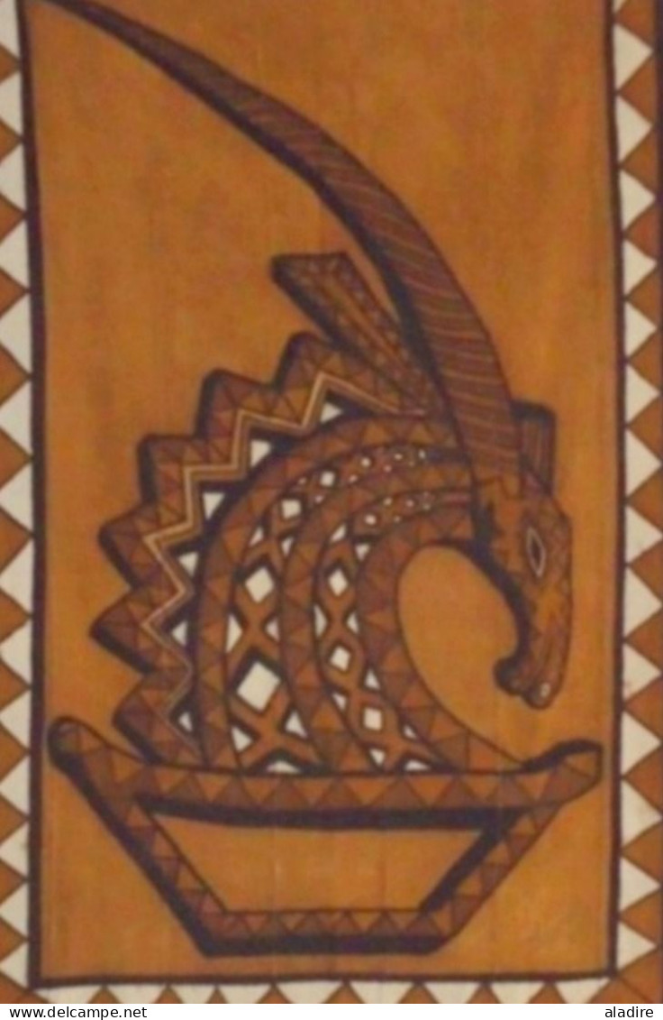 Y. Traoré, Mali - BOGOLAN,  Signé : 141 Cm X 91 Cm - Tissu Coton épais Teinture Végétale - à Monter Ou à Suspendre - Zeitgenössische Kunst