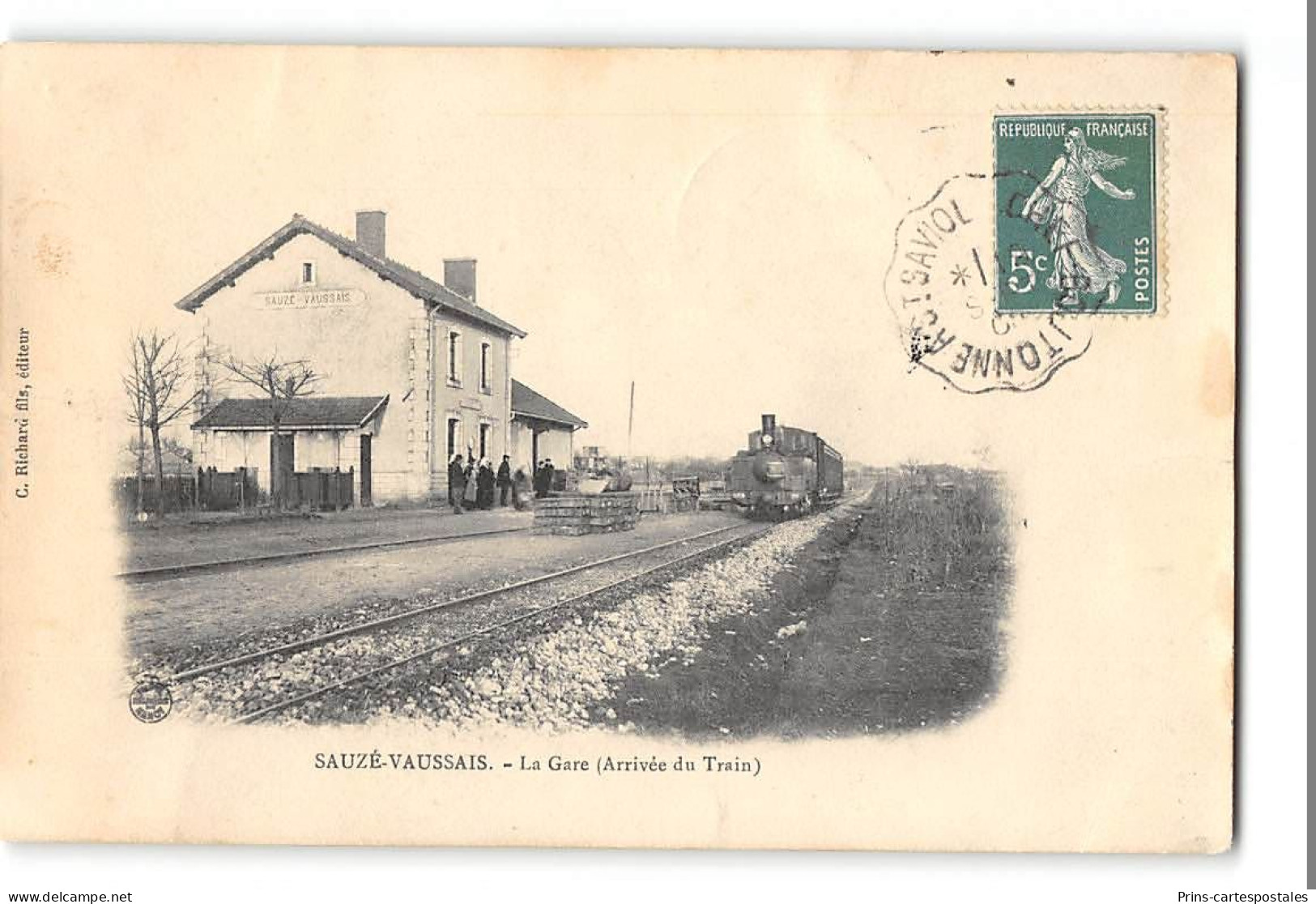 CPA 79 Sauzé Vaussais La Gare Et Le Train Tramway - Sauze Vaussais