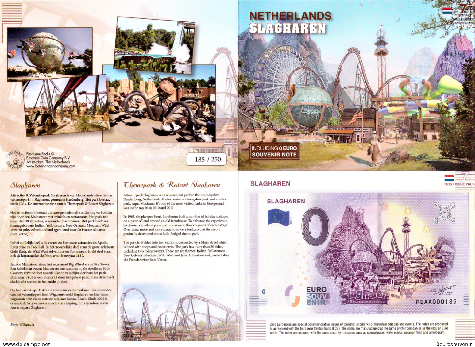 0-Euro PEAA 2019-1 SLAGHAREN - FREIZEITPARK  First Issue Pack No. Nur Bis #250 ! - Essais Privés / Non-officiels