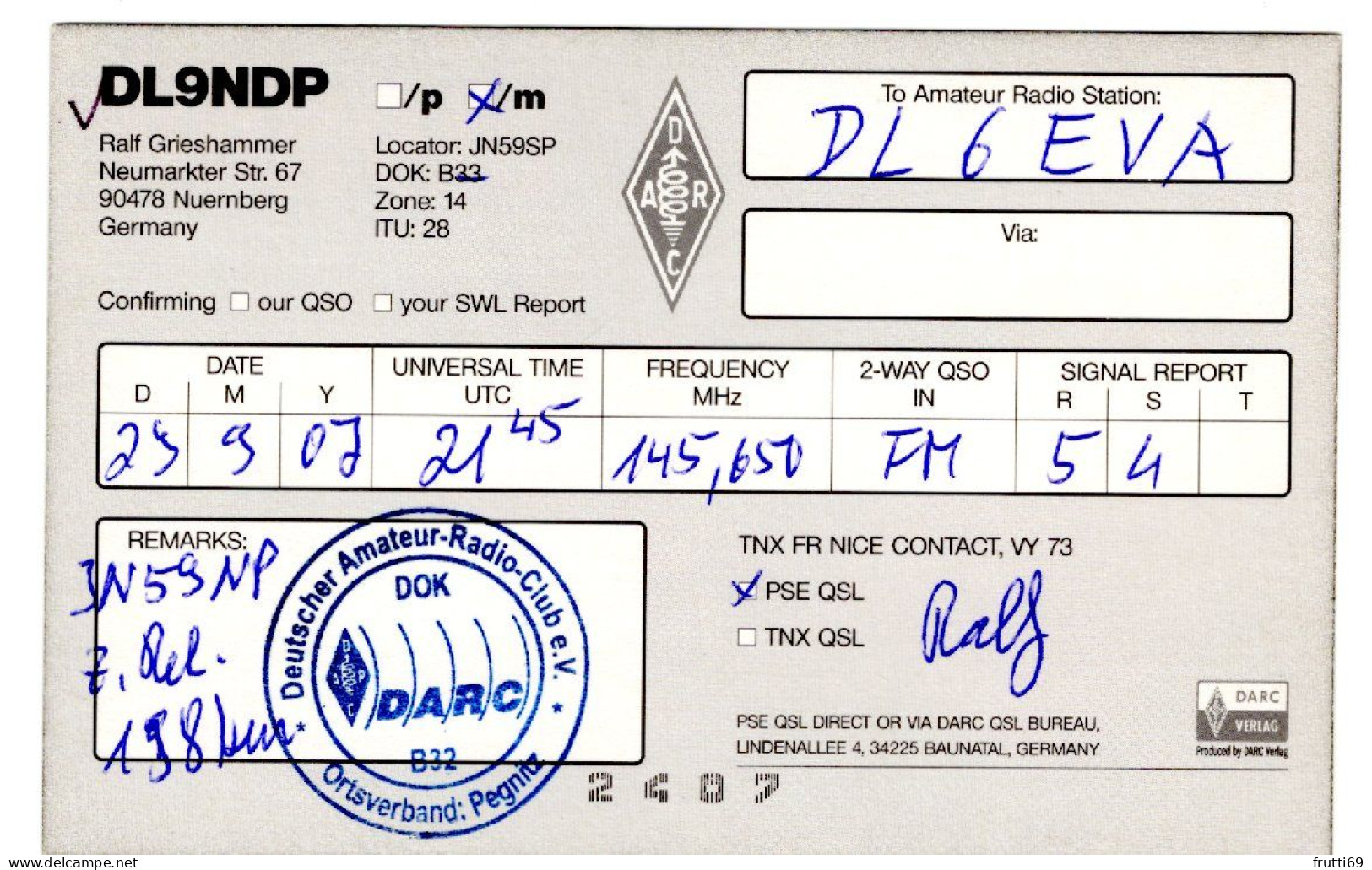 AK 208304 QSL - Germany - Nürnberg - Radio