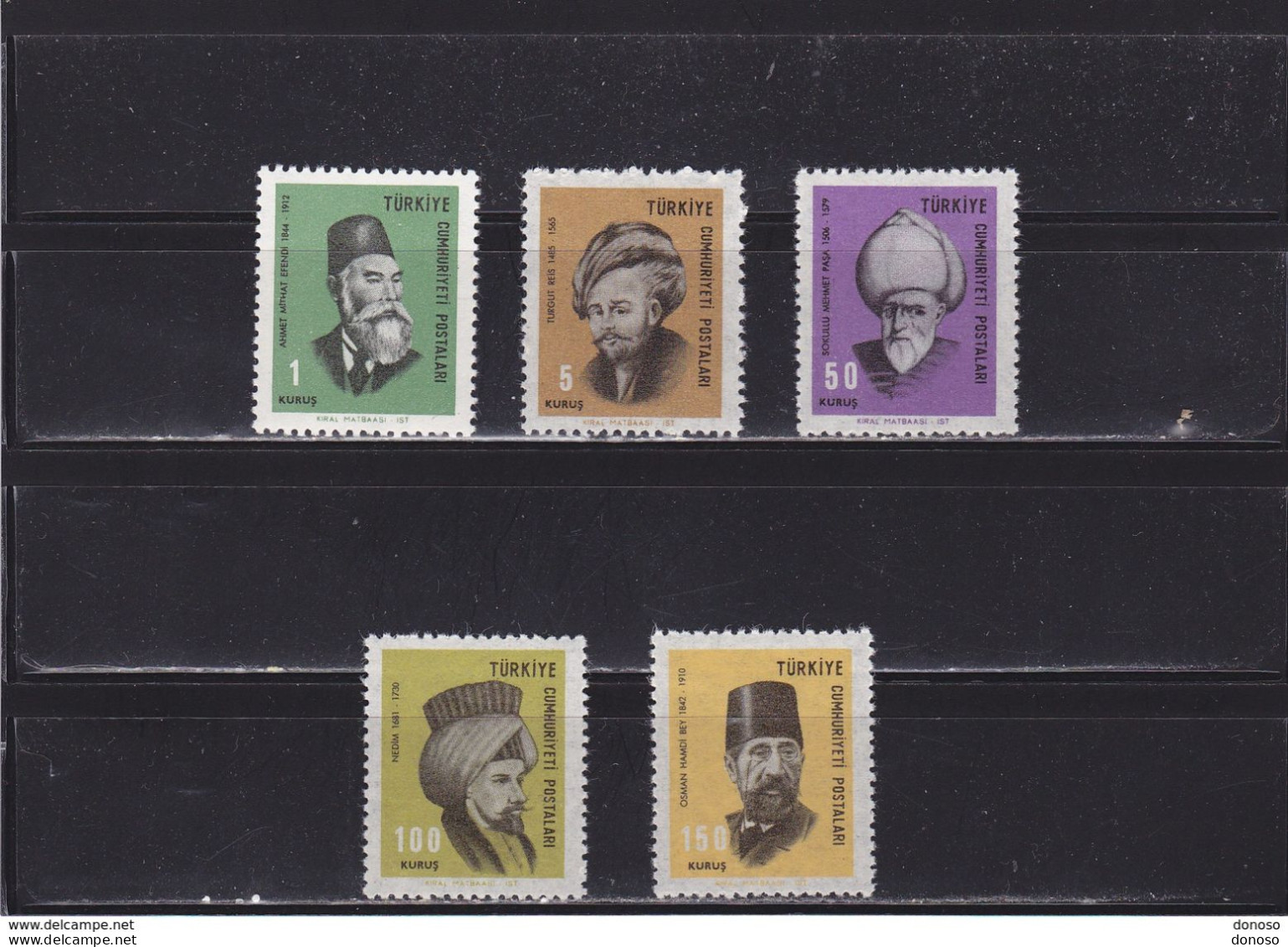 TURQUIE 1967 Célébrités Yvert 1834-1838 NEUF** MNH Cote : 13,50 Euros - Unused Stamps