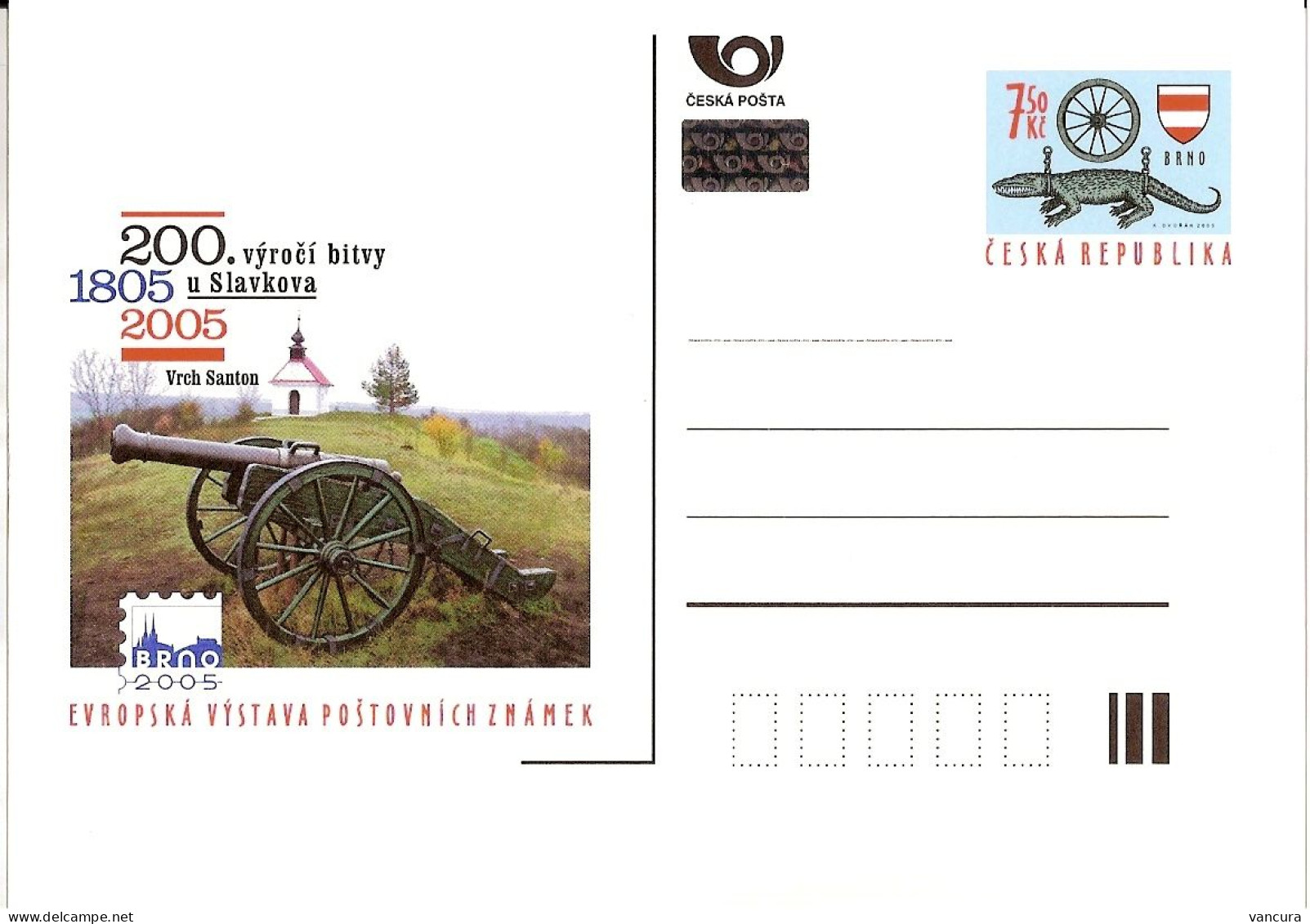 CDV 97 Czech Republic Slavkov/Austerlitz Battle Anniversary 2005 Santon Hill On The Battlefied Of Austerlitz - Cartoline Postali