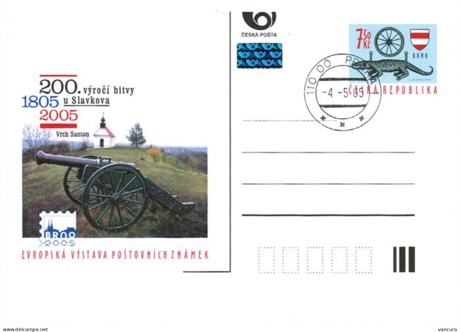 CDV 97 Czech Republic Slavkov/Austerlitz Battle Anniversary 2005 Santon Hill - Cartes Postales