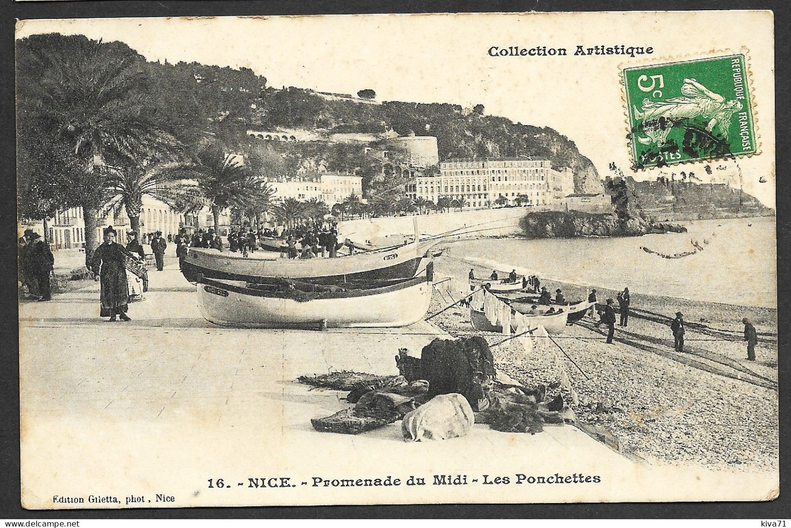 NICE   " Promenade Du Midi, Les Ponchettes  "    1908 Très Animée - Vita E Città Del Vecchio Nizza