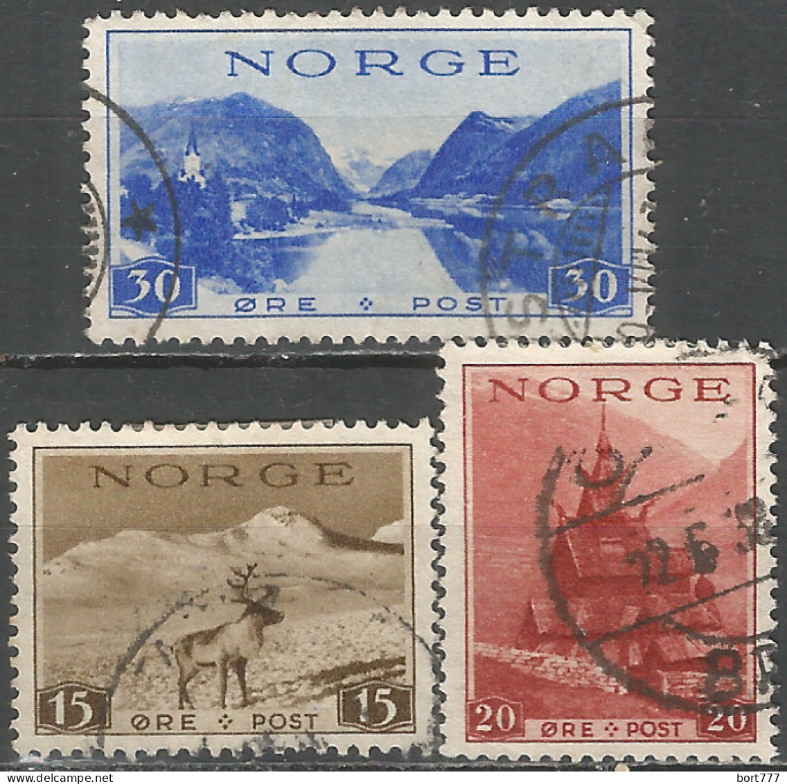 Norway 1938 Used Stamps  Set Michel # 195-197 - Oblitérés