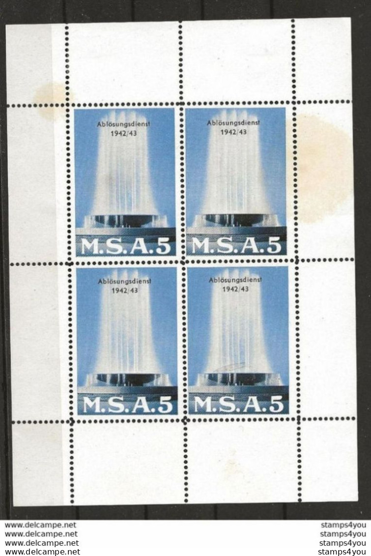 406 - 13 -  Feuiillet De 4 Timbres Neufs Dentelés  "M.SD.A. 5 Ablösungdienst 1942/43" - Labels