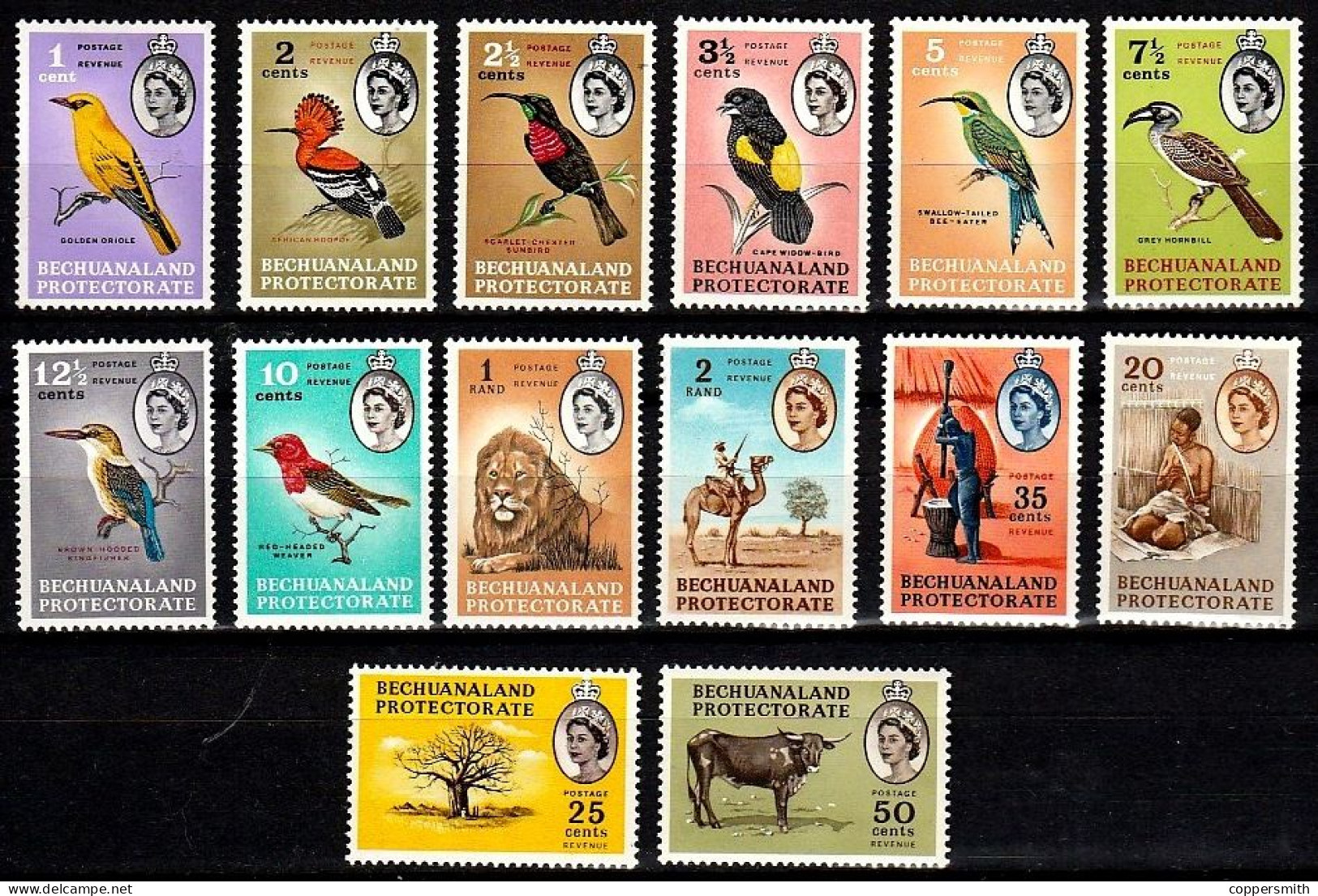 (002) Bechuanaland  1961 / Fauna / Animals / Birds / Oiseaux / Vögel  ** / Mnh  Michel 155-168 - Other & Unclassified