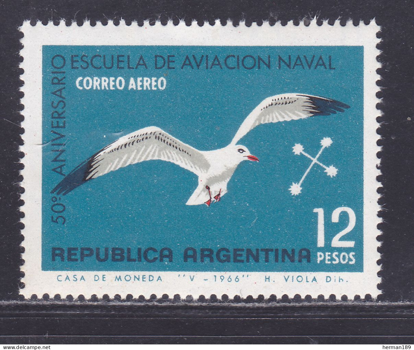 ARGENTINE AERIENS N°  114 ** MNH Neuf Sans Charnière, TB  (D7298) Ecole D'aviation Navale, Oiseau - 1966 - Luchtpost