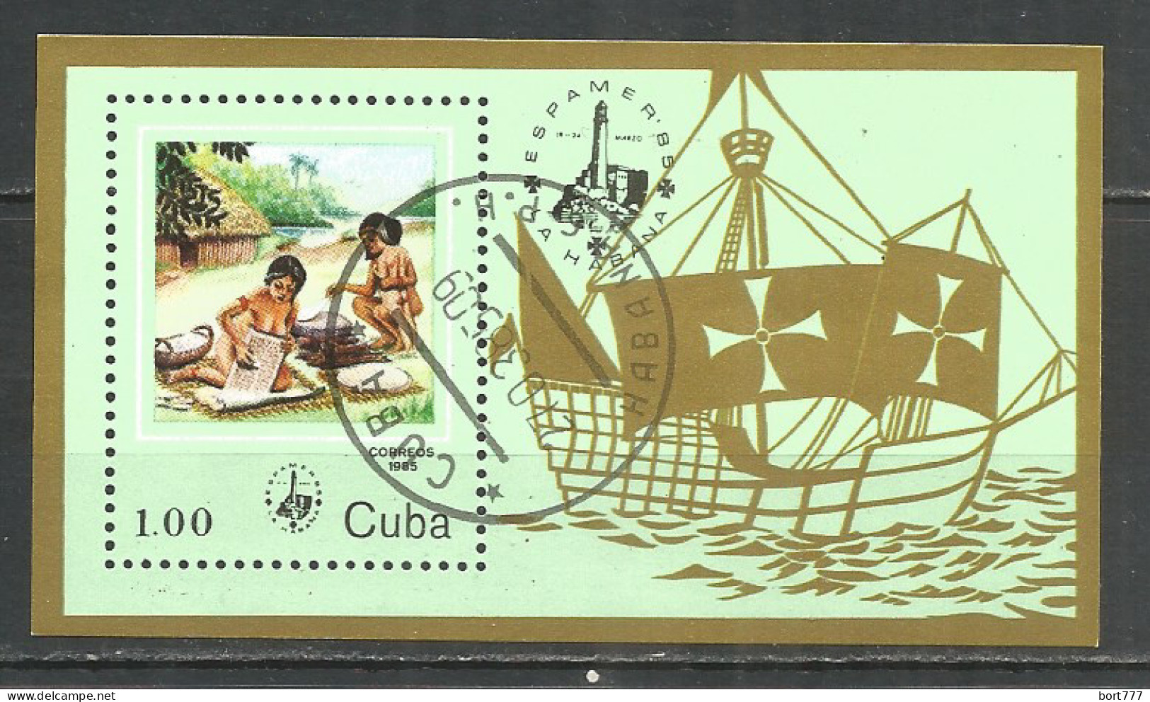 Caribbean 1985 Year , Used Block Ship - Blocs-feuillets