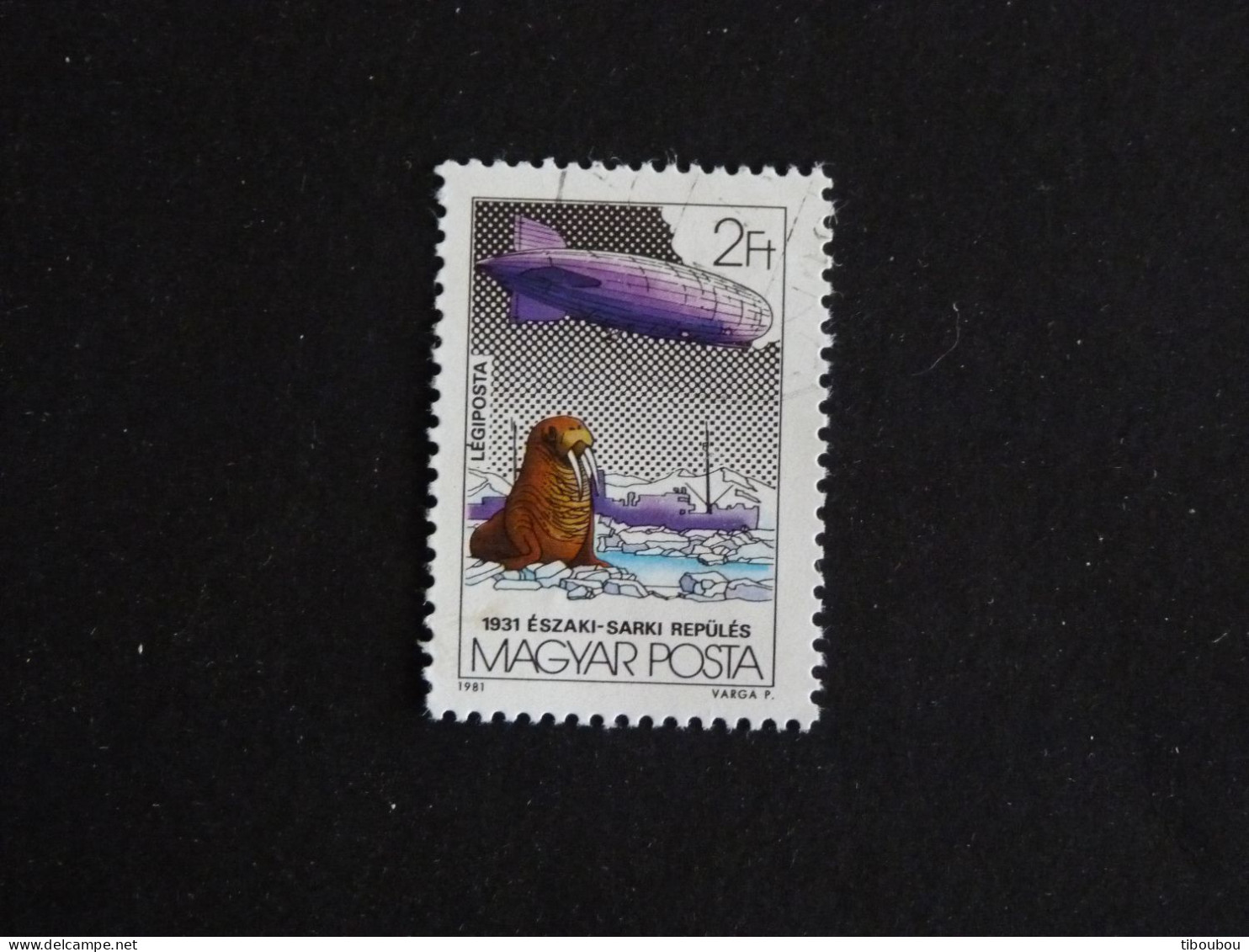 HONGRIE HUNGARY MAGYAR YT PA 444 OBLITERE - LURABA 1981 ZEPPELIN BRISE GLACE SOVIETIQUE MALYGIN POLE NORD MORSE - Usado