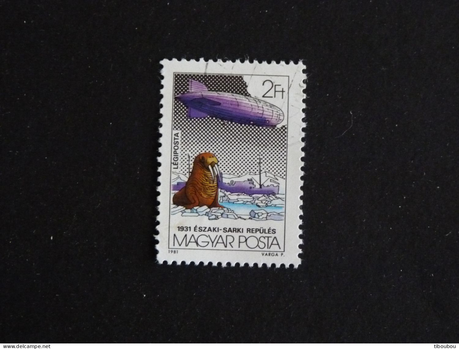 HONGRIE HUNGARY MAGYAR YT PA 444 OBLITERE - LURABA 1981 ZEPPELIN BRISE GLACE SOVIETIQUE MALYGIN POLE NORD MORSE - Used Stamps