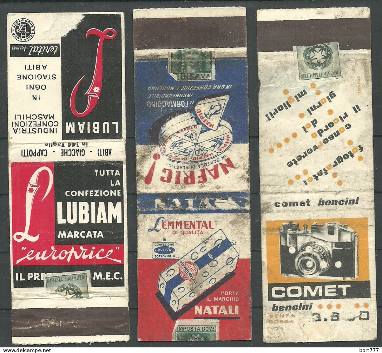 Italy 3 Old Matchbox Labels , Used - Boites D'allumettes - Etiquettes