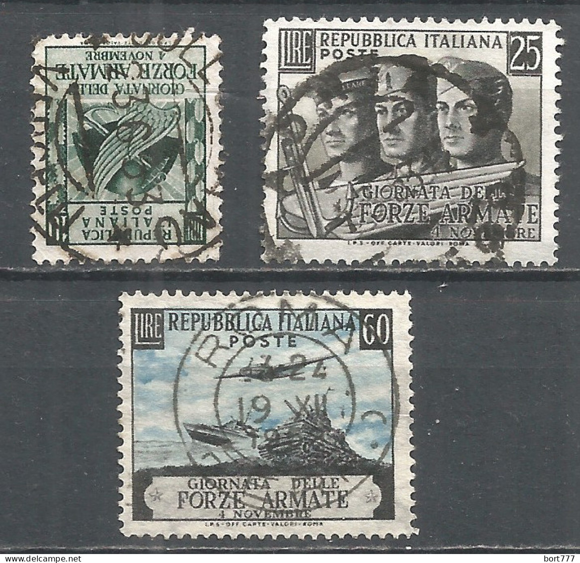 Italy 1952 Year, Used Stamps , Michel # 871-73 - 1946-60: Used