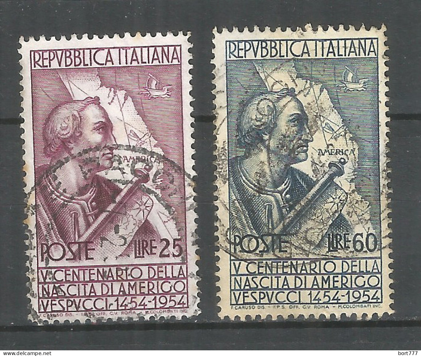 Italy 1954 Year, Used Stamps , Michel # 922-23 - 1946-60: Used