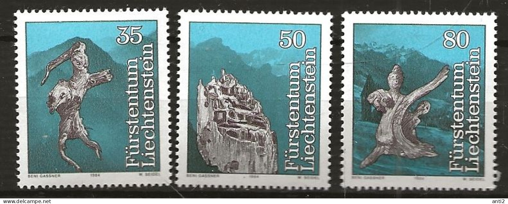 Liechtenstein 1984   Liechtenstein Legends: The Fall Of Trisona  Mi 843-845 MNH(**) - Nuevos