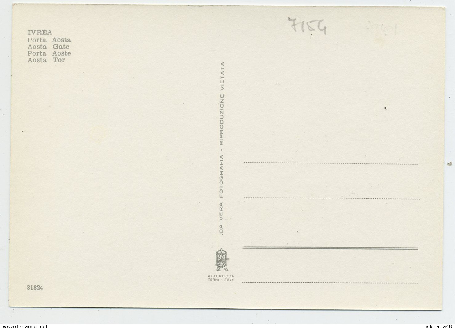 D7154] IVREA Torino PORTA AOSTA Distributore Esso Cartolina Non Viaggiata - Viste Panoramiche, Panorama