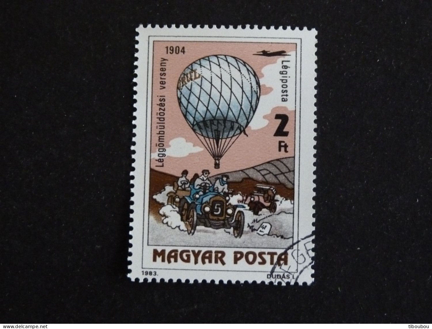 HONGRIE HUNGARY MAGYAR YT PA 452 OBLITERE - BALLON AEROSTAT / COURSE ENTRE UN BALLON ET UNE VOITURE - Used Stamps