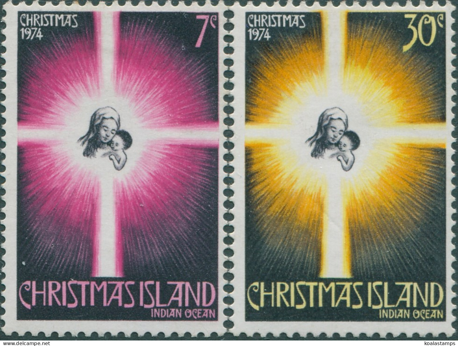 Christmas Island 1974 SG59-60 Christmas Set MLH - Christmas Island