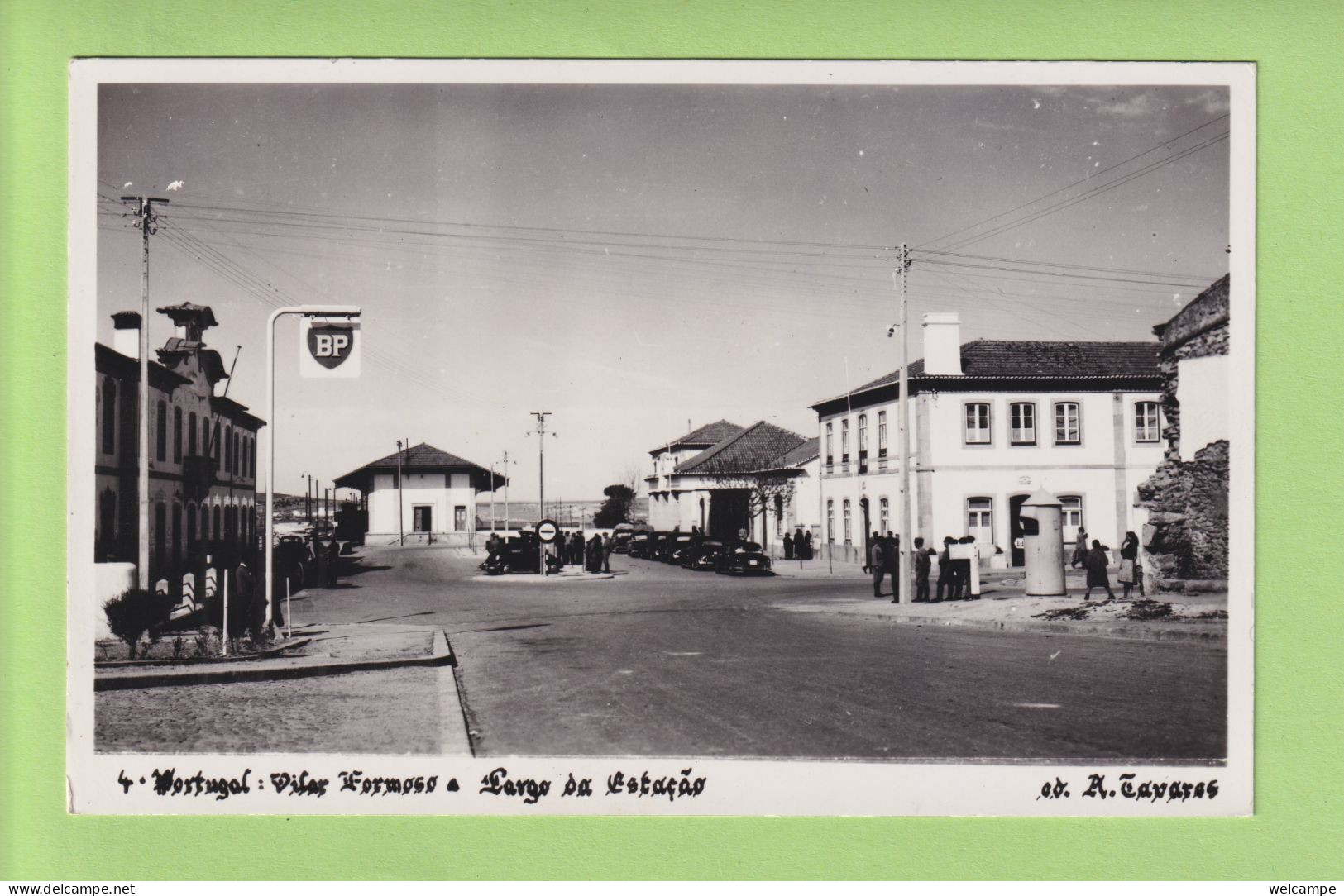 OLD PHOTO Postcard Portugal -  VILAR FORMOSO 1950'S - BP Petrol Station - Guarda