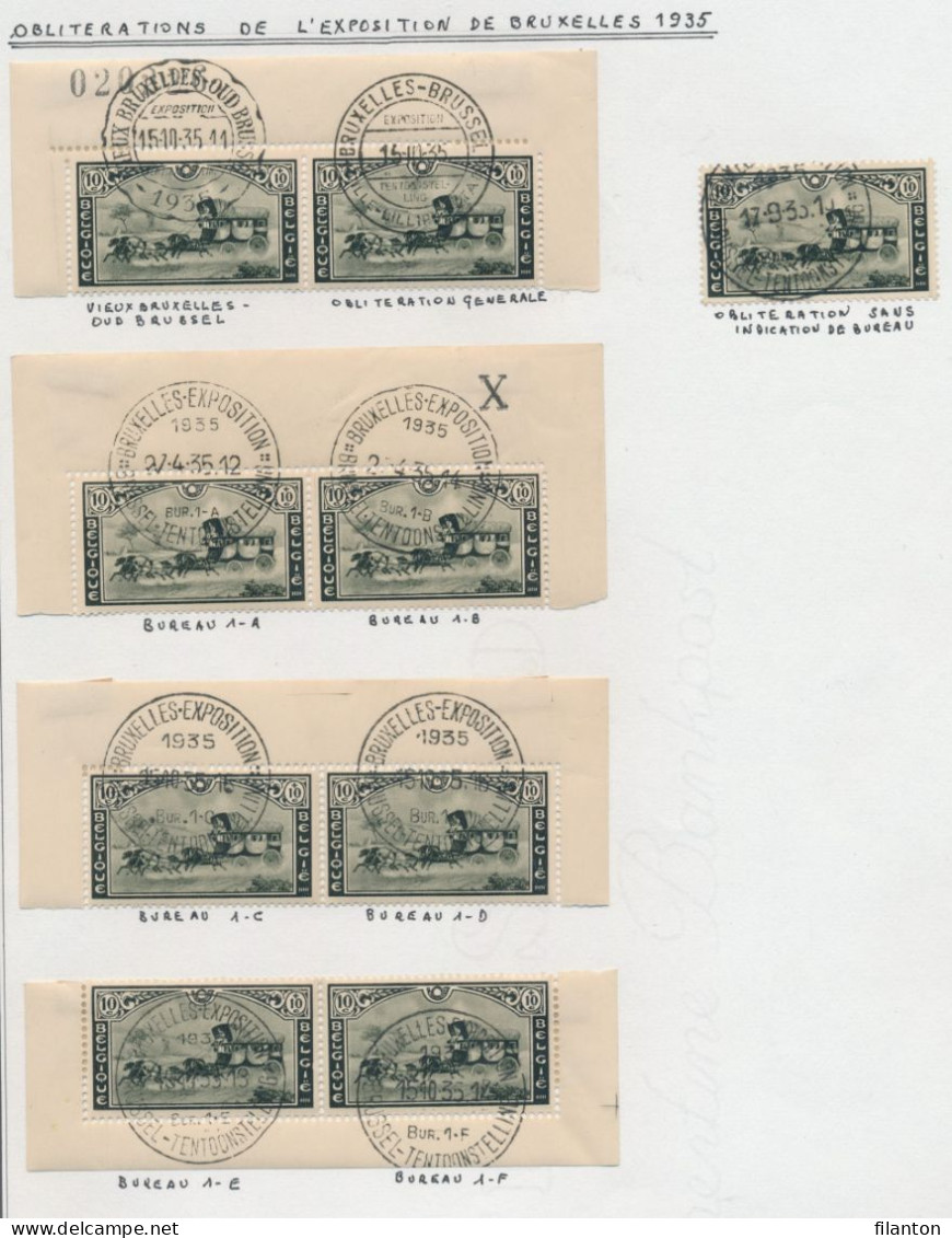 BELGIE - OBP Nr 407 - Expo Brussel 1935 - Diverse Afstempelingen - Usados