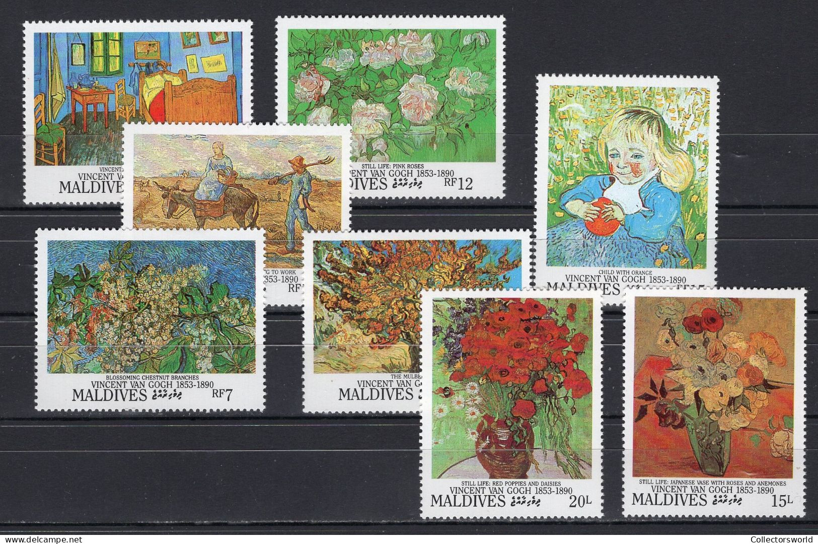 Maldives 1991 Serie 8v Paintings Vincent Van Gogh MNH - Maldives (1965-...)