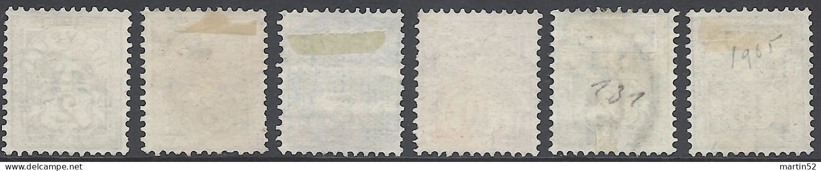 Schweiz Suisse HELVETIA 1906: Ziffern Mit WZ I Zu 80-85 Mi 82-87 Yv 100-105 Mit ⊙ Obliterée Used (Zu CHF 120.00) - Gebraucht