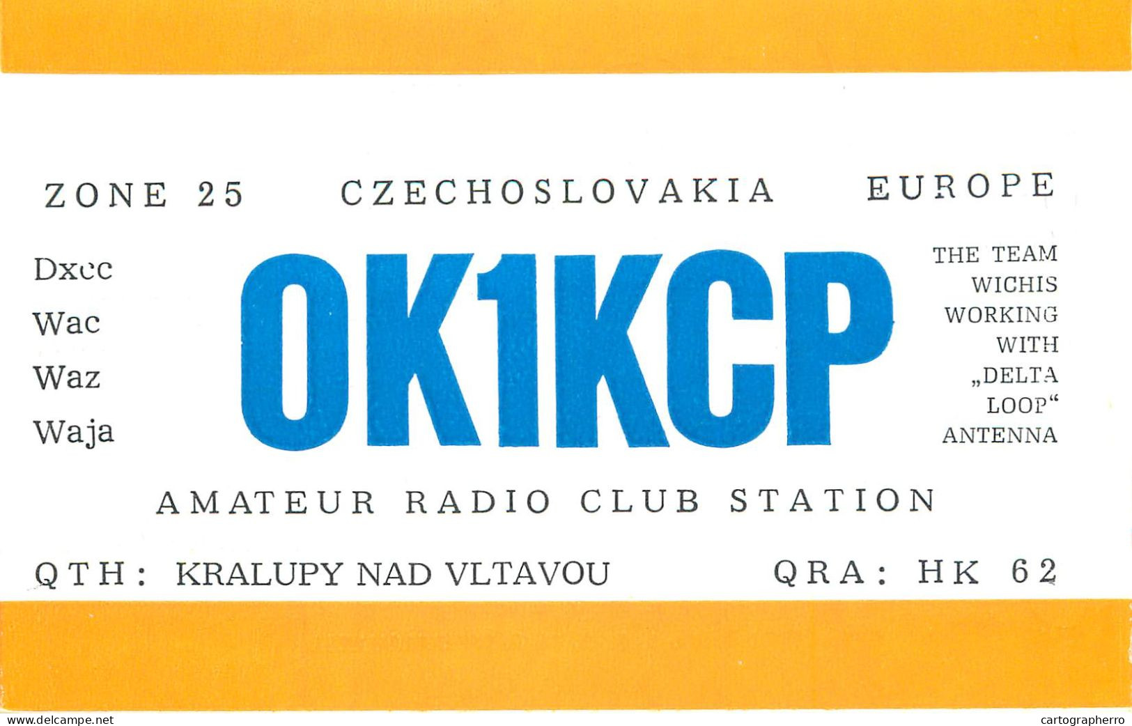 QSL Card Czechoslovakia Radio Amateur Station OK1KCP Y03CD Kralupy - Radio Amateur