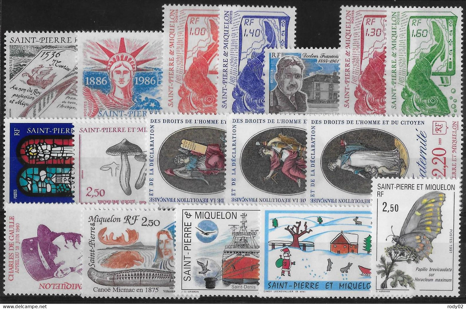 SAINT PIERRE ET MIQUELON - LOT ANNEES 1986 A 1991 - 17 VALEURS - NEUF** MNH - Collections, Lots & Series