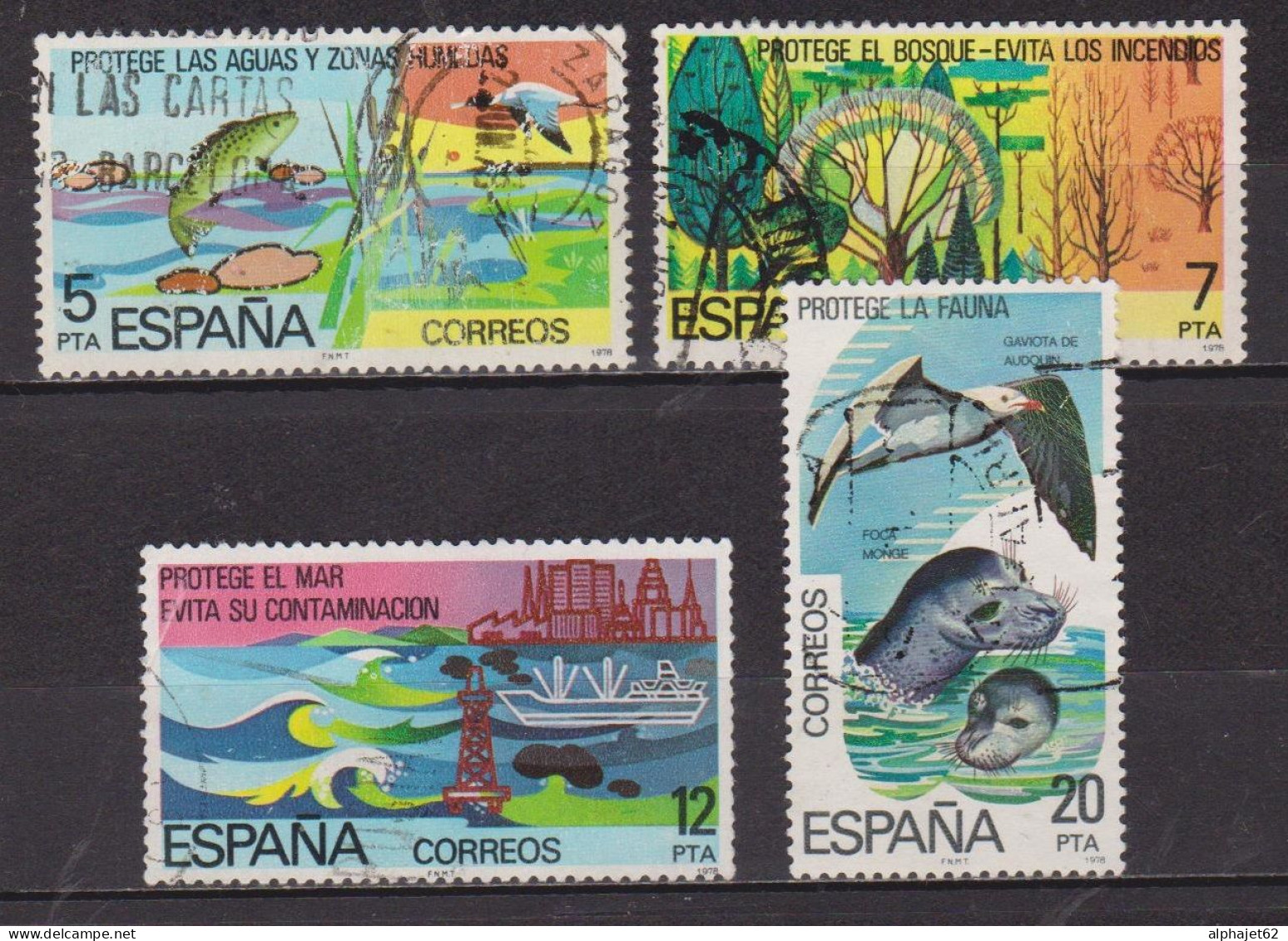 Protection De La Nature - ESPAGNE - Faune, Flore, Oiseaux, Foret, Mer - N° 2115-2116-2117-2118 - 1978 - Used Stamps