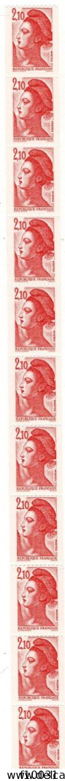 Philatélie France Roulette N° 85** De 11 Timbres N° 2322 (2 N° Rouge 360 Et 370) - Roulettes