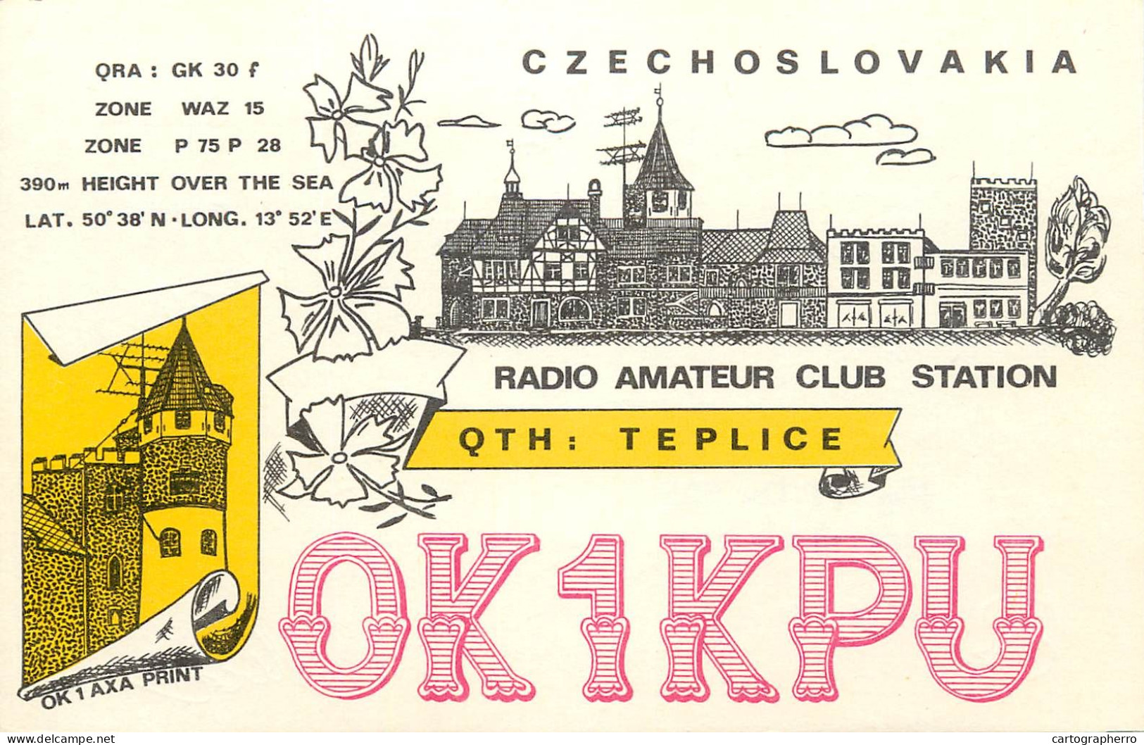 QSL Card Czechoslovakia Radio Amateur Station OK1KPU Y03CD Leica - Radio Amatoriale