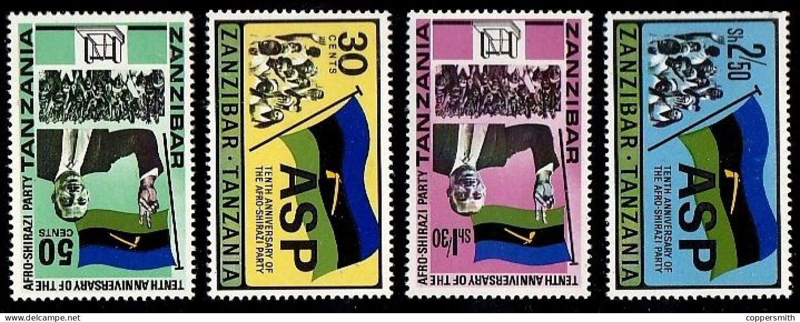 (06) Sansibar / Zanzibar  1967 / Politics / Party / Partei  ** / Mnh  Michel 349-352 - Zanzibar (...-1963)