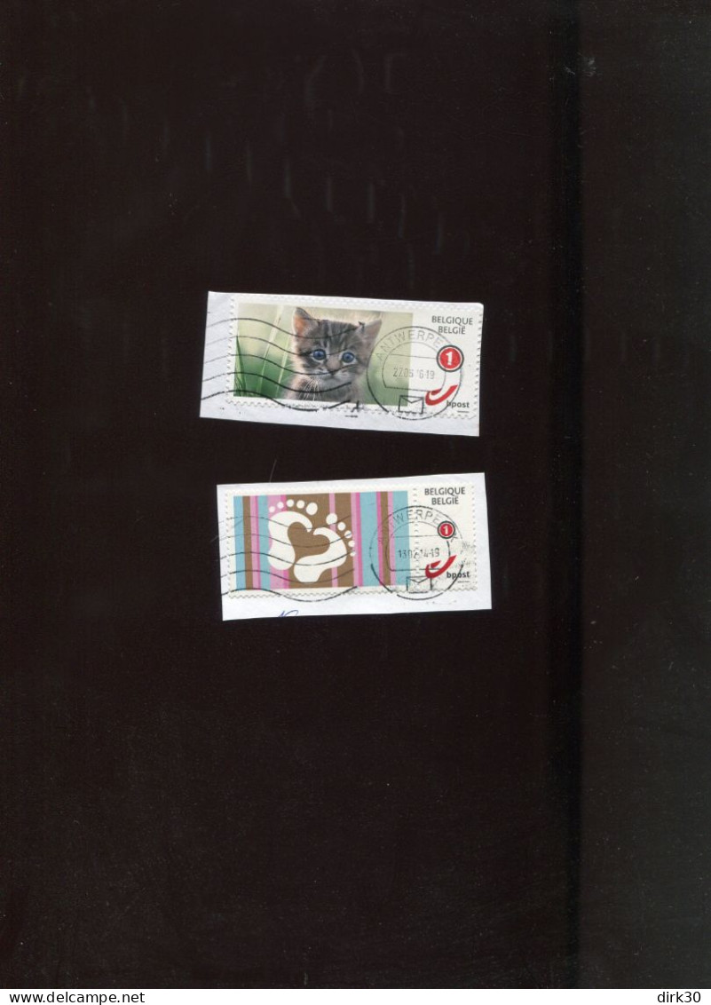 Belgie 4182 4183 Gepersonaliseerde Zegel MNH Cats Feet - Afgestempeld