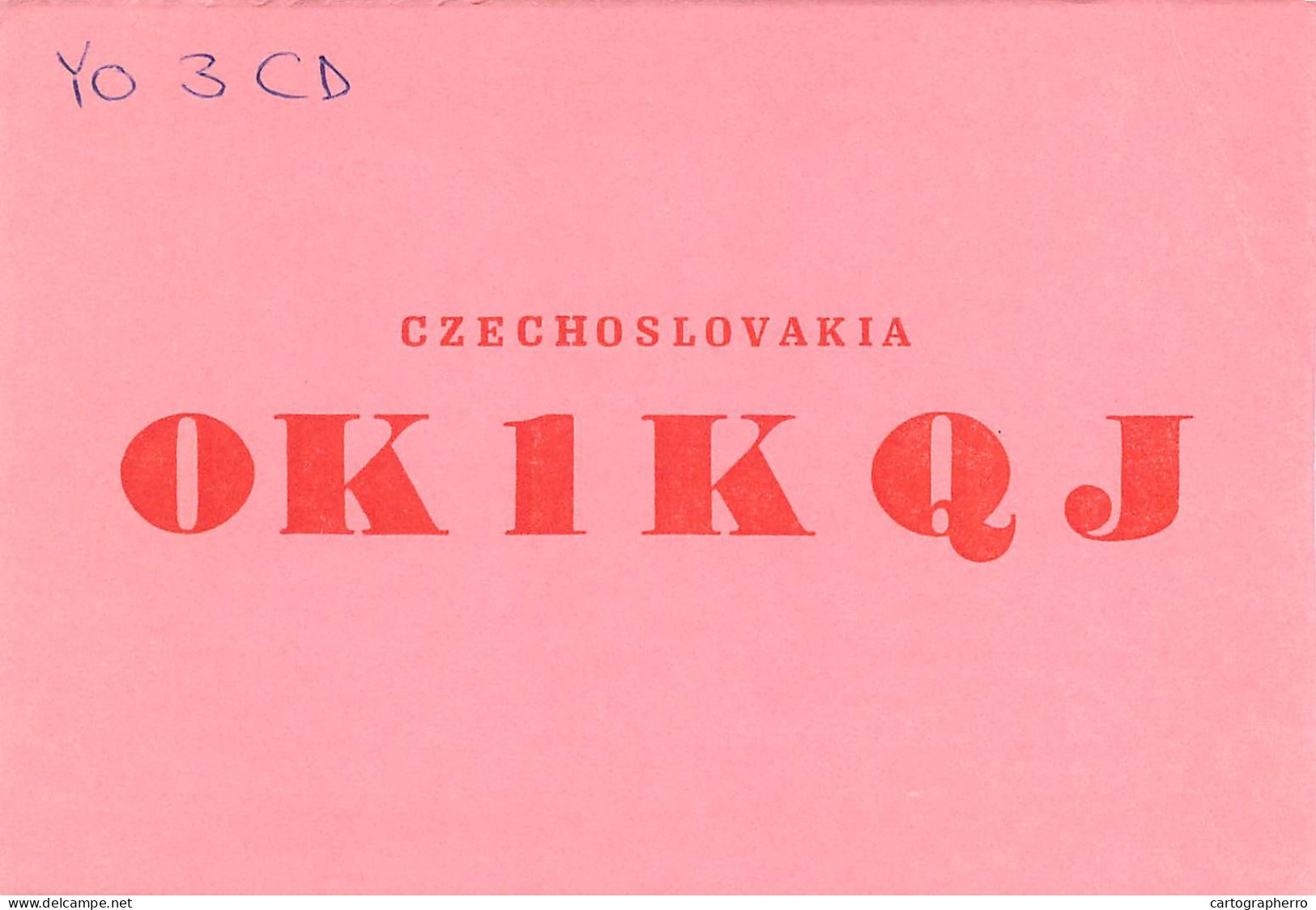 QSL Card Czechoslovakia Radio Amateur Station OK1KQJ Y03CD Josef - Radio Amateur