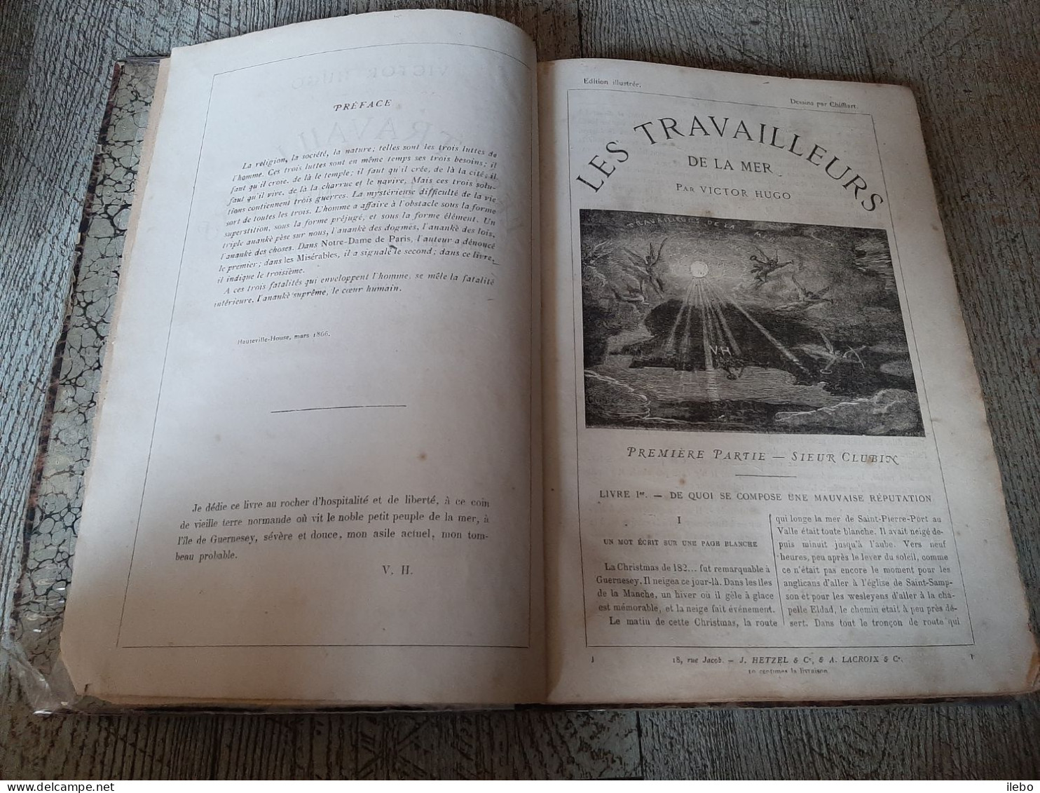 Les Travailleurs De La Mer Victor Hugo Hetzel 1869 Illustré Chifflard - Auteurs Classiques