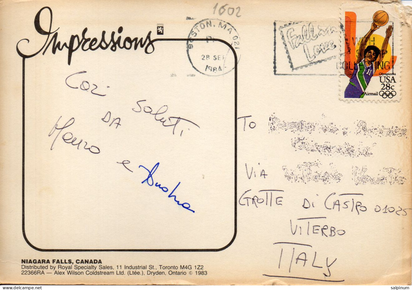 Philatelic Postcard With Stamps Sent From UNITED STATES OF AMERICA To ITALY - Brieven En Documenten