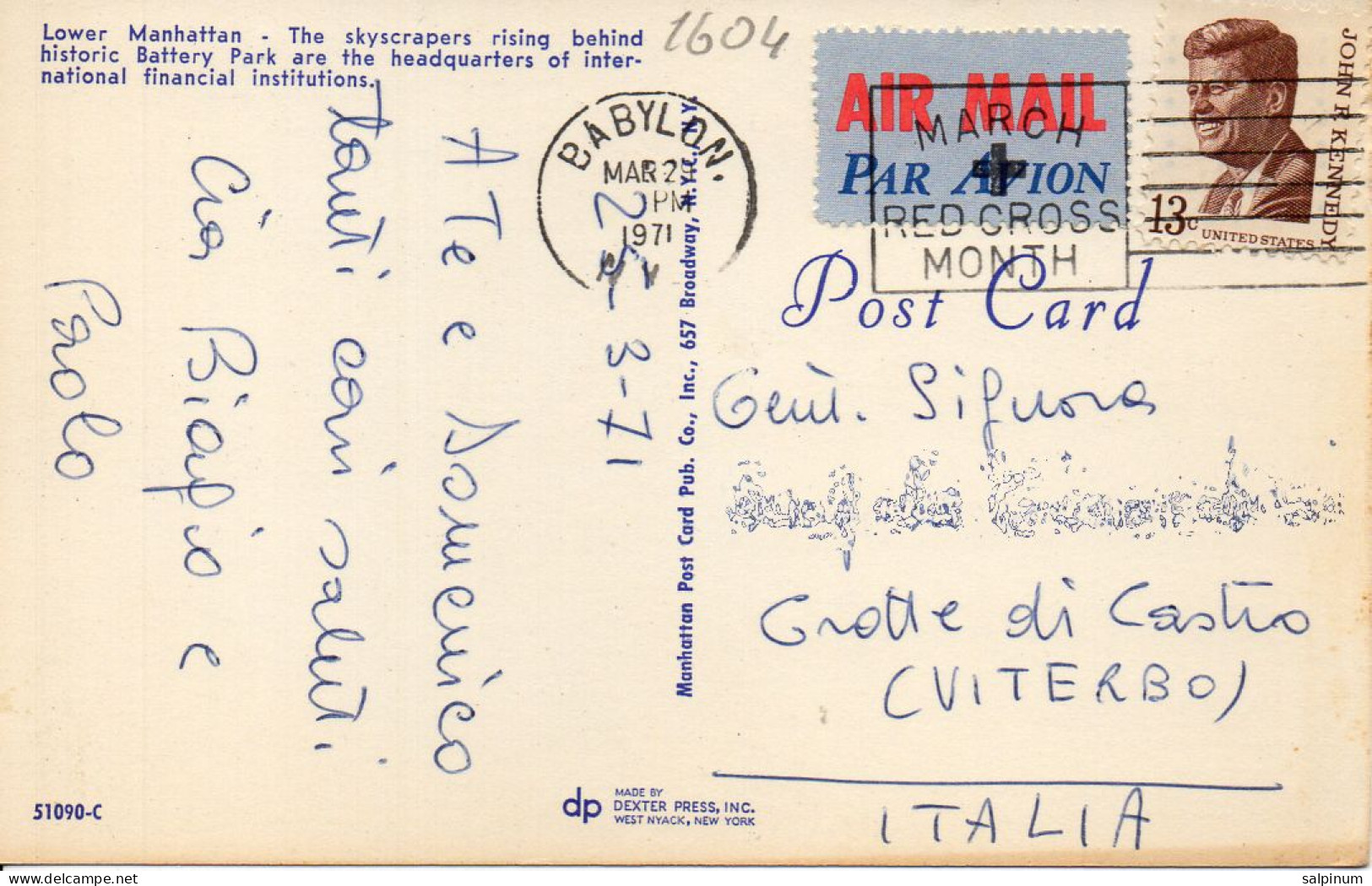 Philatelic Postcard With Stamps Sent From UNITED STATES OF AMERICA To ITALY - Lettres & Documents