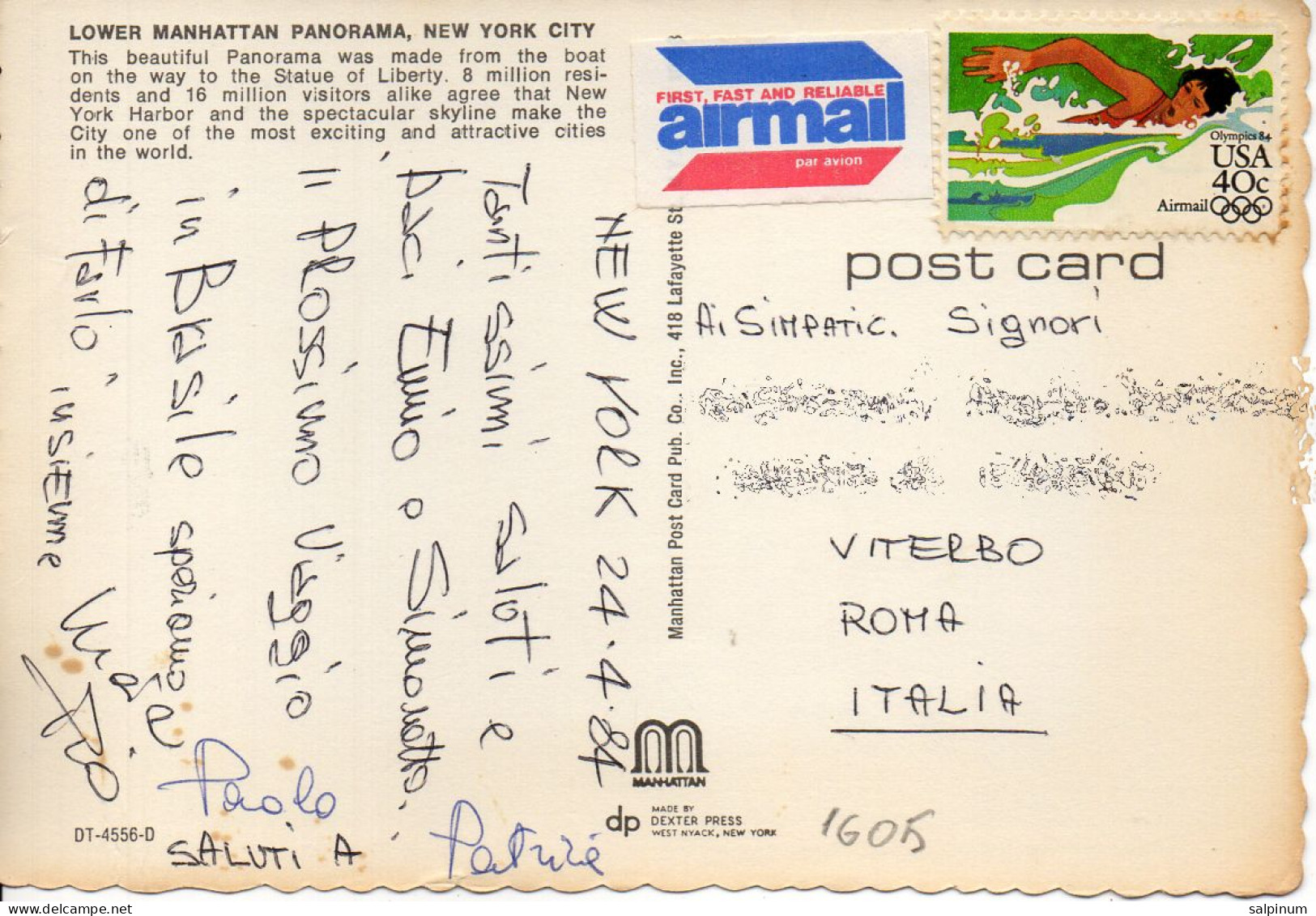 Philatelic Postcard With Stamps Sent From UNITED STATES OF AMERICA To ITALY - Cartas & Documentos