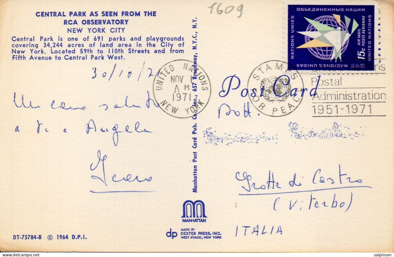 Philatelic Postcard With Stamps Sent From UNITED STATES OF AMERICA To ITALY - Cartas & Documentos