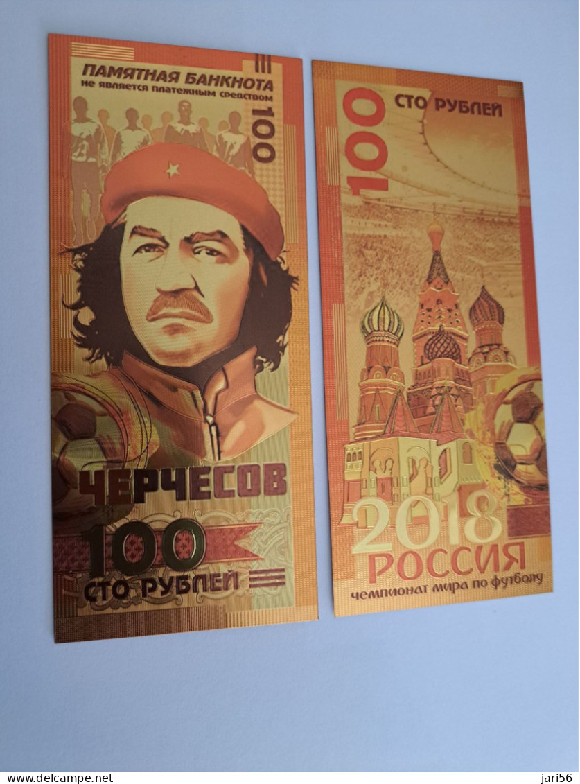 BANKNOTE / GOLDFOIL BILJET/  RUSSIA 100 ROEBEL/ CUBA CHE GUEVARA / SOUVENIR BILJET / UNC ** Goldfoil 025 ** - Sonstige & Ohne Zuordnung