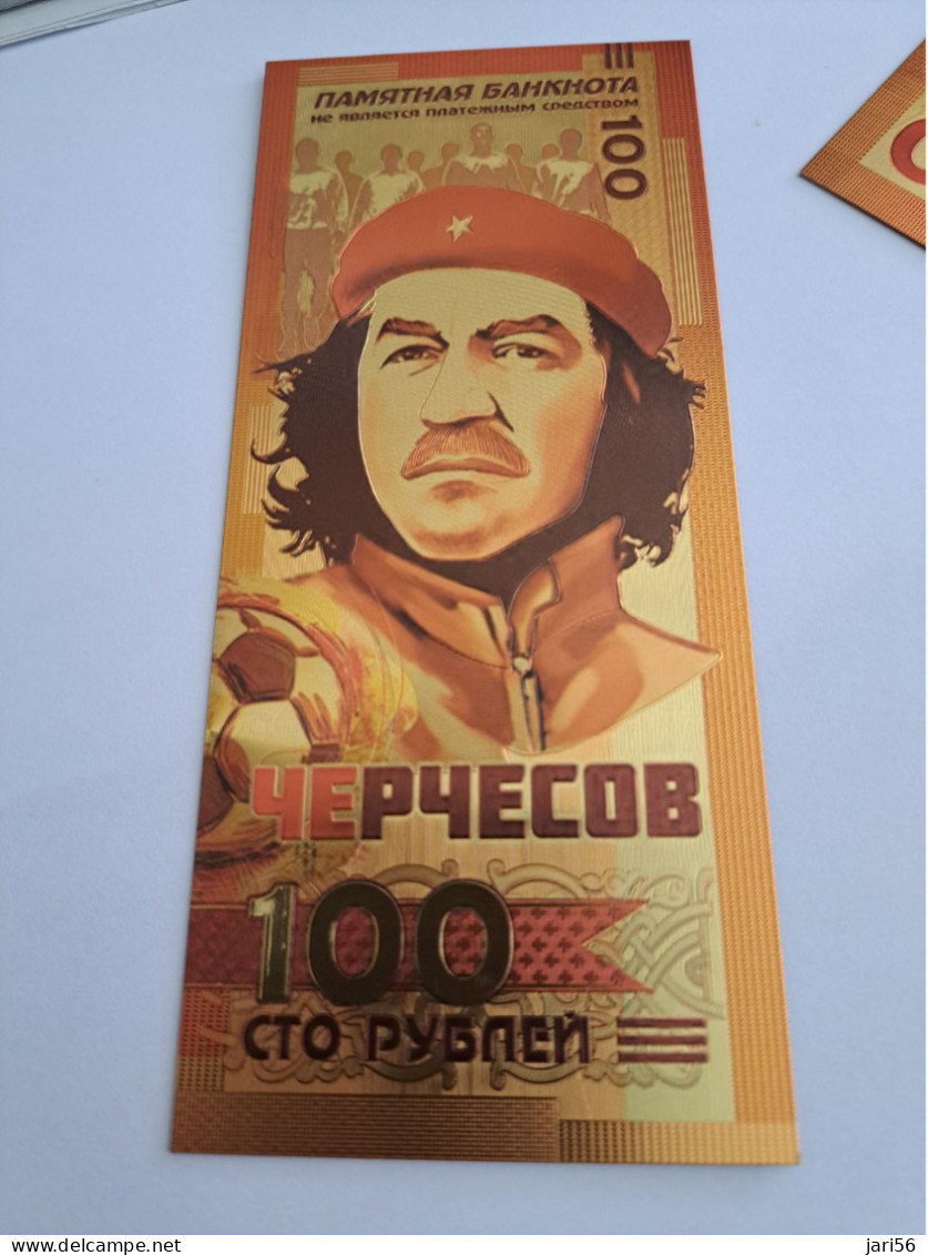 BANKNOTE / GOLDFOIL BILJET/  RUSSIA 100 ROEBEL/ CUBA CHE GUEVARA / SOUVENIR BILJET / UNC ** Goldfoil 025 ** - Other & Unclassified