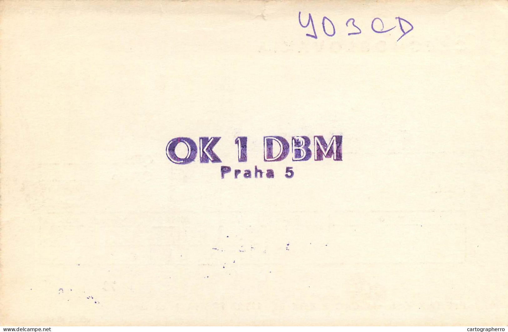 QSL Card Czechoslovakia Radio Amateur Station OK1DBM Y03CD 1984 - Radio Amateur