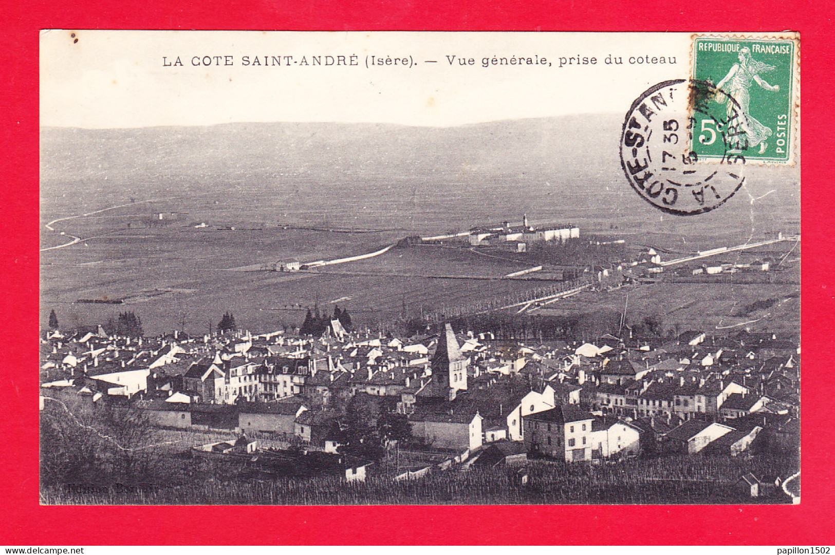 F-38-La Cote Saint André-06A77  Vue Générale, Prise Du Côteau, Cpa  - La Côte-Saint-André