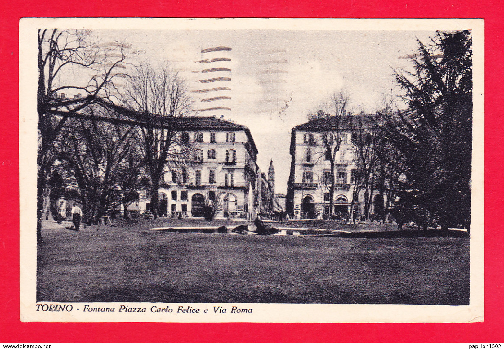 E-Italie-516Ph49  TORINO, Fontana Piazza Carlo Felice Et Via Roma, Cpa BE - Other Monuments & Buildings