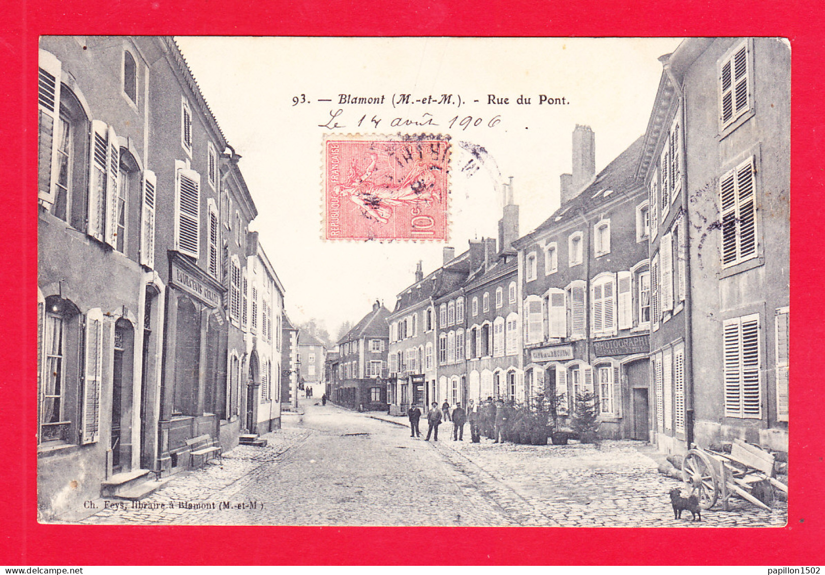 F-54-Blamont-02A109  La Rue Du Pont, Café, Animation, Cpa BE - Blamont