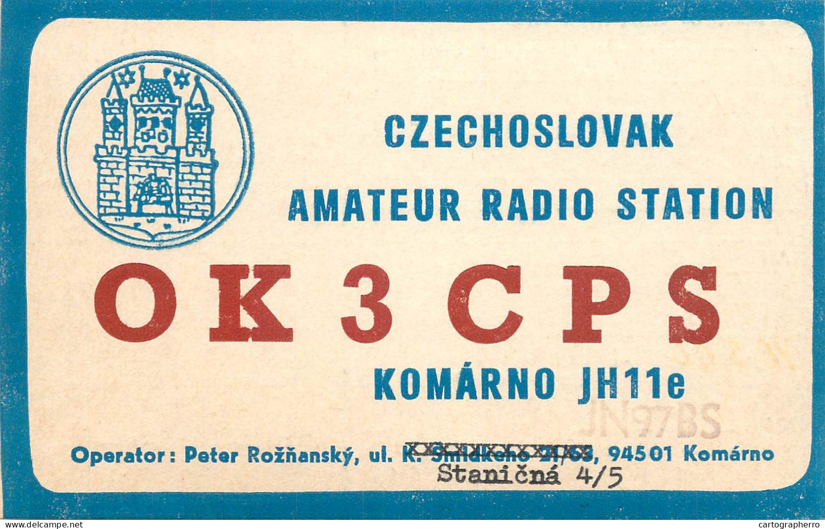 QSL Card Czechoslovakia Radio Amateur Station OK3CPS Y03CD 1987 - Radio Amateur