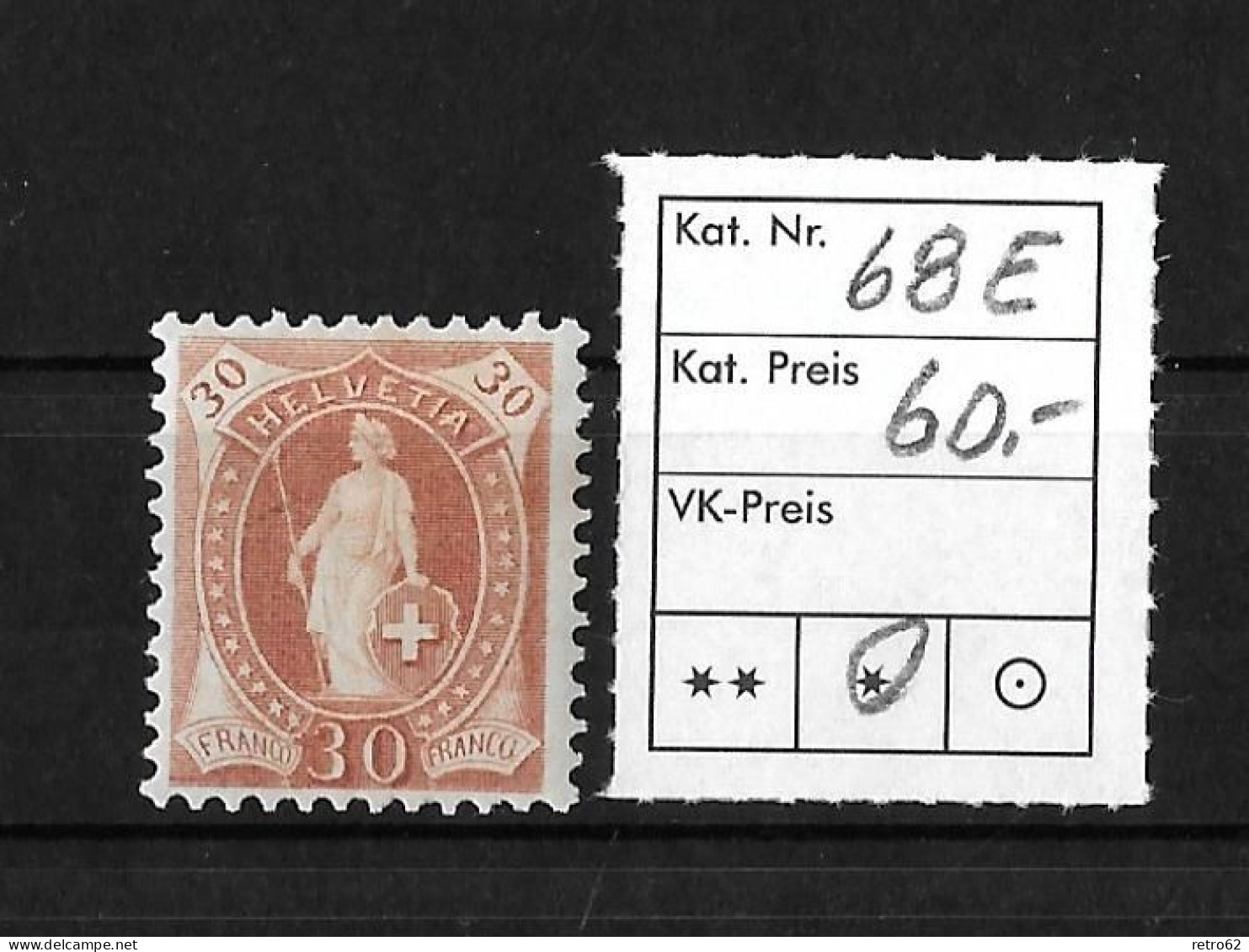 1900 - 1903 STEHENDE HELVETIA   14 Zähne Senkrecht Kontrollzeichen Form B    ►SBK-68E*◄ - Unused Stamps